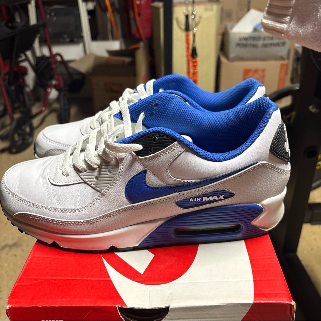 Nike Air Max White And Royal Blue Sneakers